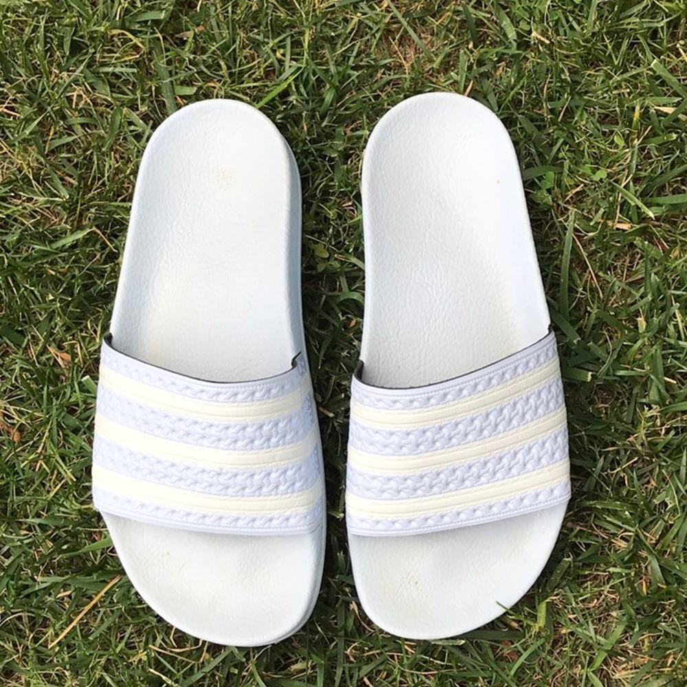 Lavender Adidas Slides